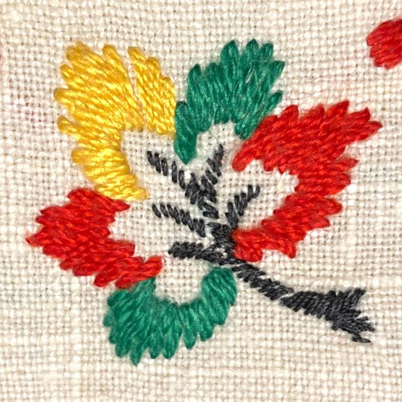 Set of 3 Vintage 100% Linen Hand Towels w Embroidery - Picture 4 of 8